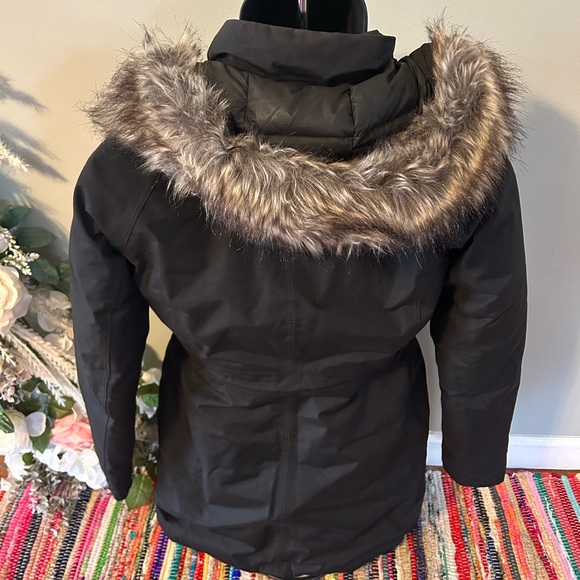 NEW The North Face Long Hooded Jacket Faux Fur Winter Snow Coat Black Small - Picture 5 of 6